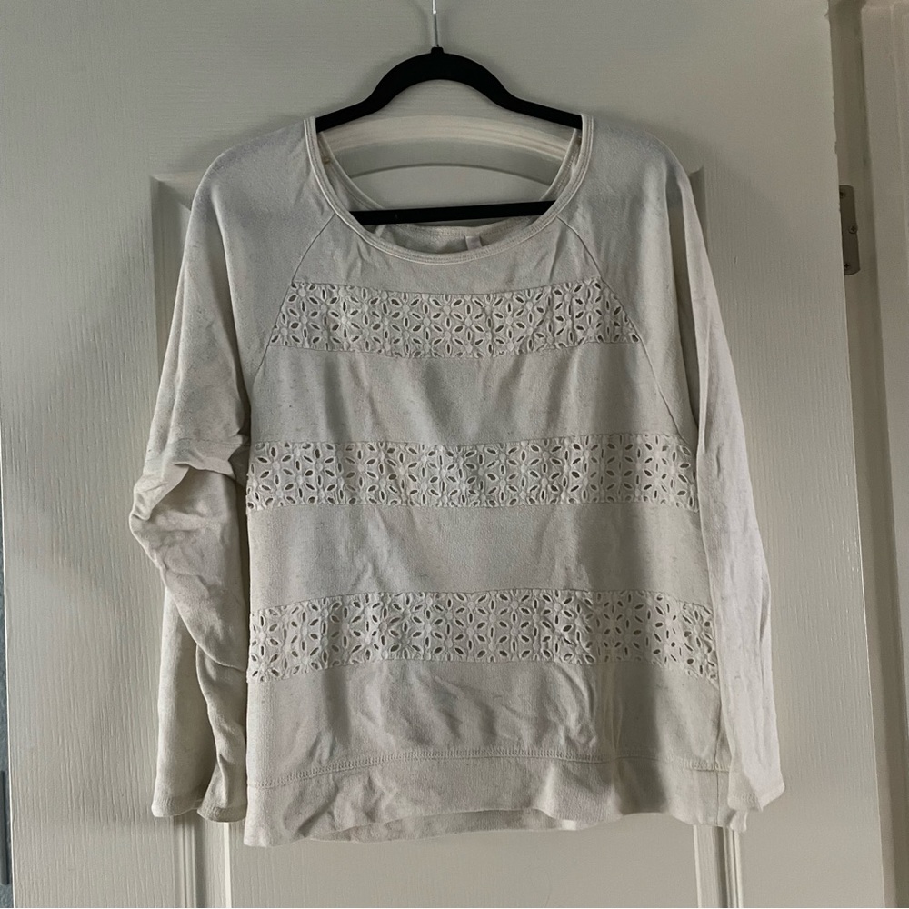 Cute Cream Floral Sweatshirt Xhilaration size L Good Condition